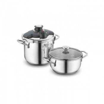 Set Korkmaz ALIA Pressure Cooker Cocotte + Casserole - Inox (A171 )