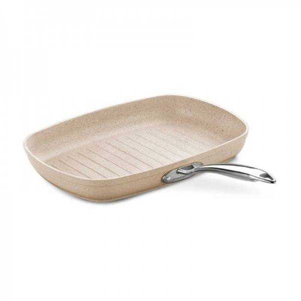 Poêle GRILL EN GRANITE KORKMAZ 35 X 25 CM - CRÈME (A1269) prix tunisie Poêle GRILL EN GRANITE KORKMAZ 35 X 25 CM - CRÈME (A1269) prix tunisie