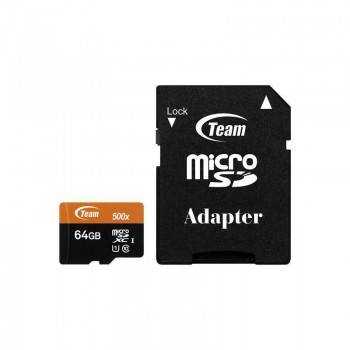 CARTE MÉMOIRE TEAM MICRO SDXC 64 GO CLASS 10 AVEC ADAPTATEUR