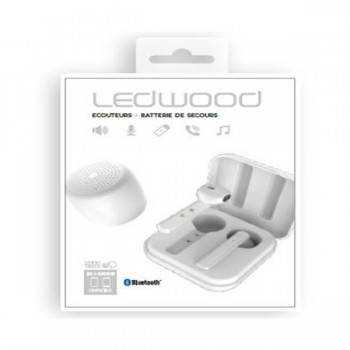 Écouteurs Sans Fil TWS Ledwood + Haut-Parleur  M1011 Blanc - 3700789507154 - prix tunisie
