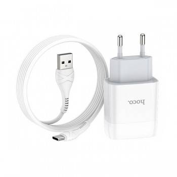 Chargeur Hoco C72A Type-C 2.1A - Blanc - prix tunisie