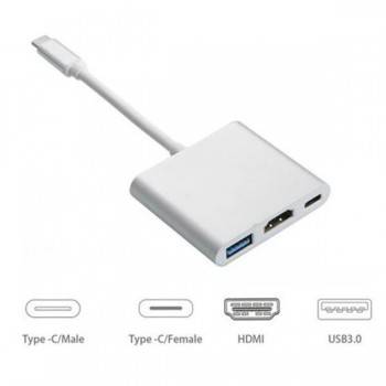 Adaptateur 3 IN 1 TYPE-C TO HDMI + USB3.0 + PD prix Tunisie