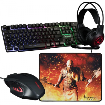 PACK GAMING KONIX DK 4 EN 1 : CLAVIER + SOURIS + CASQUE MICRO + TAPIS DE SOURIS prix tunisie