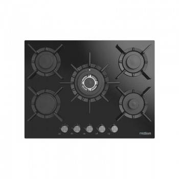 PLAQUE DE CUISSON À GAZ PREMIUM 5 FEUX AVEC FONTE 70Cm NOIR - AP751.BS02