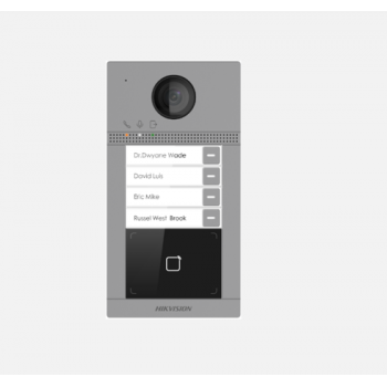 STATION DE PORTE DE VILLA EN METAL 4 BOUTONS HIKVISION DS-KV8213-WME1(B)