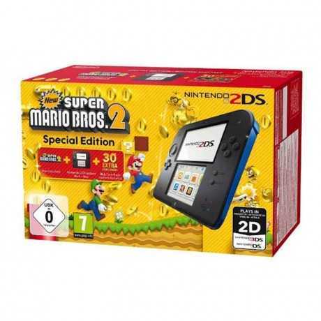 Console NINTENDO 2DS + Super Mario Bros 2 - Noir&Bleu