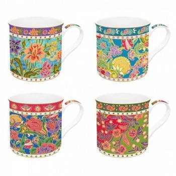 SET 4 MUGS 300 ML PORCELAINE EASY LIFE - BATIK prix tunisie