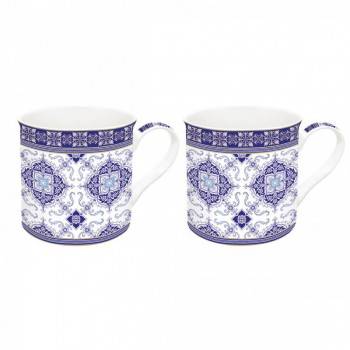 SET 2 MUGS 300 ML PORCELAINE EASY LIFE AZULEJO WHITE prix tunisie