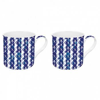 SET 2 MUGS 300 ML PORCELAINE EASY LIFE GLOBAL ETHIC SHIBORI 2 PRIX TUNISIE