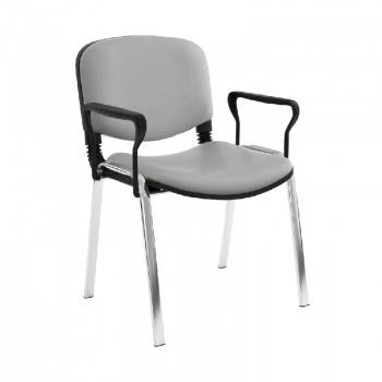 CHAISE VISITEUR ISO AVEC ACCOUDOIRS ET STRUCTURE CHROME