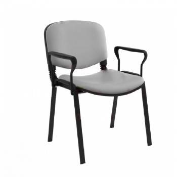 CHAISE VISITEUR ISO AVEC ACCOUDOIRS ET STRUCTURE NOIR