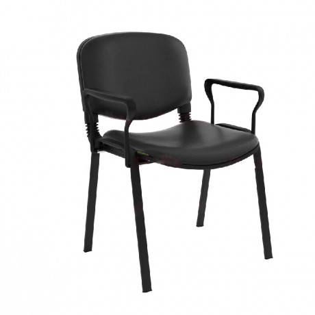 Chaise Visiteur ISO Avec Accoudoirs et Structure Noir