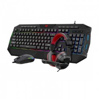 ENSEMBLE GAMING CLAVIER + SOURIS + TAPIS + CASQUE HAVIT KB501CM