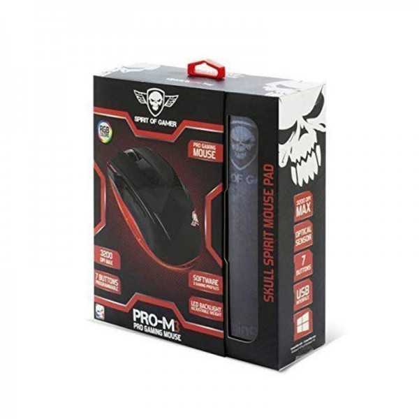 Pack Souris+Tapis Spirit Of Gamer PRO-M3 Rouge Tunisie