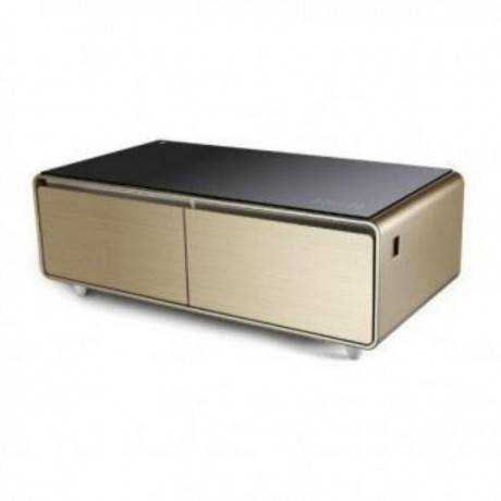 Table basse connectée avec réfrigérateur intégré mont blanc 150l TBSM150G Gold